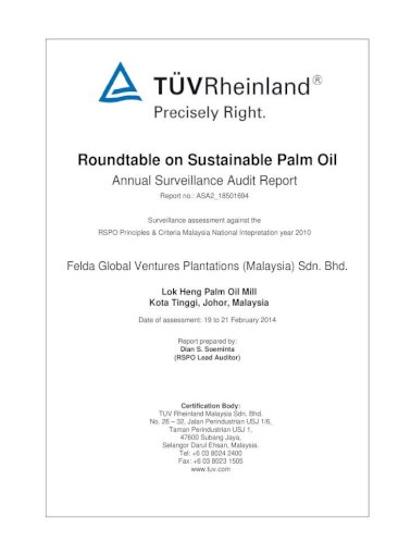 Roundtable On Sustainable Palm Oil TØ£Å