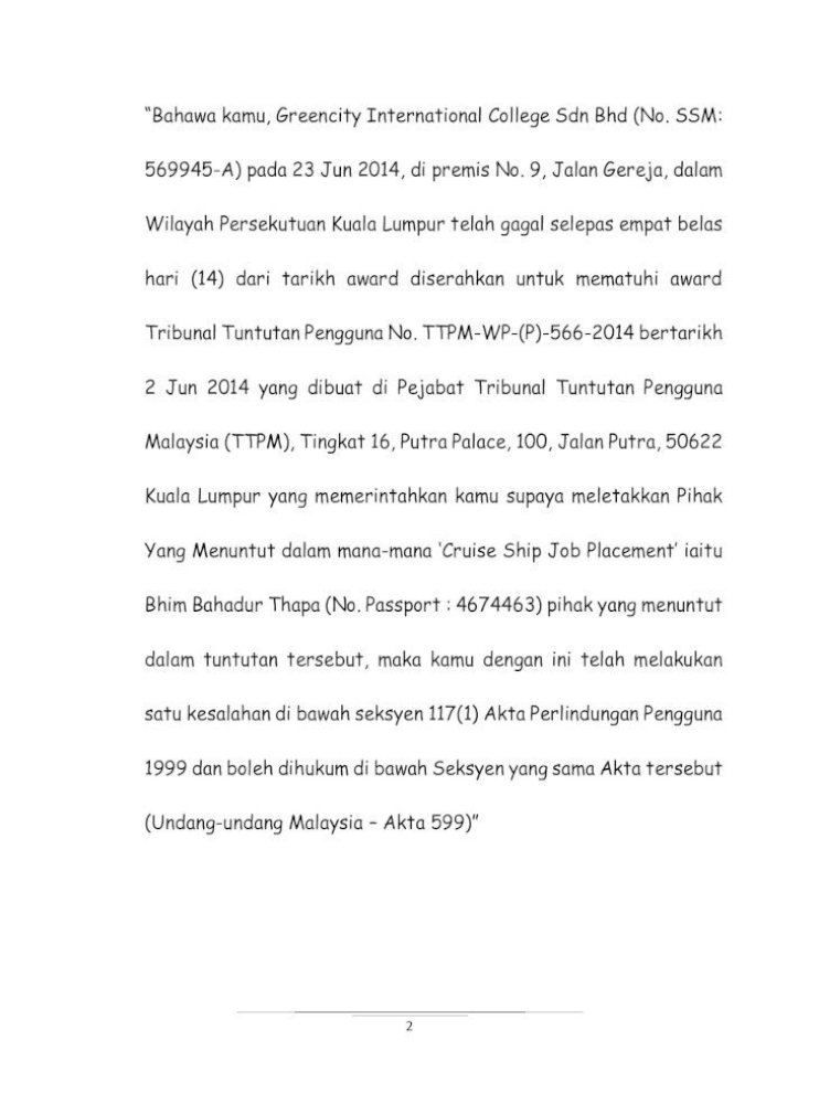 Saman Contoh Surat Rayuan Mahkamah Majistret